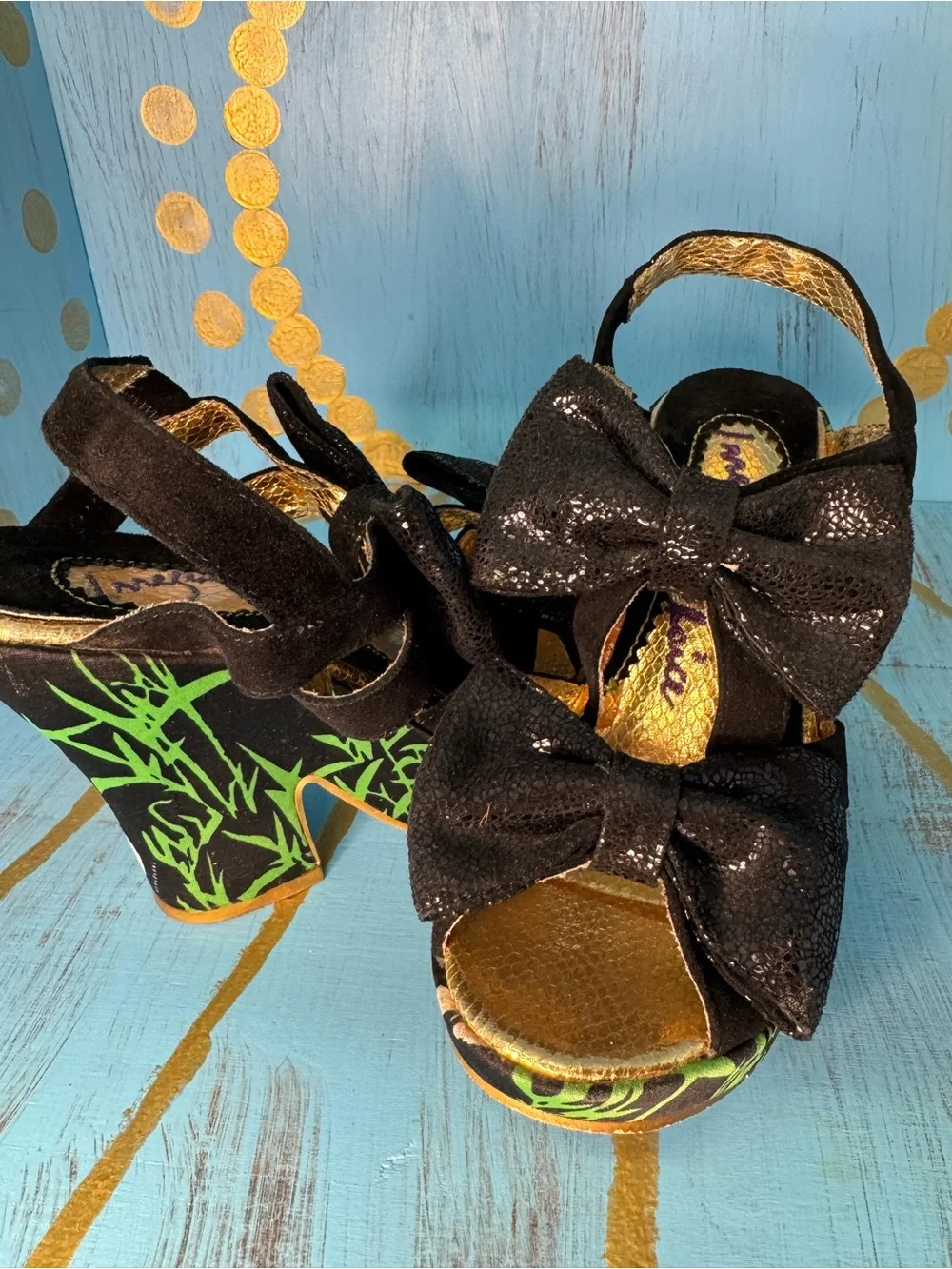 Irregular Choice Panda & Bamboo Print - size 7.5